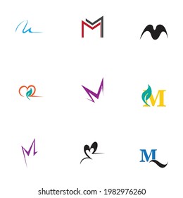 M Logo set Template vector icon design