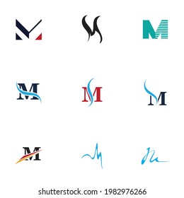 M Logo set Template vector icon design