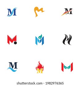 M Logo set Template vector icon design