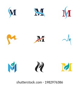 M Logo set Template vector icon design
