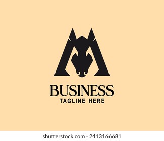 m logo in the shape of a horse's face