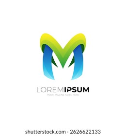 Logotipo M simples, logotipo com letra M pronto para ser usado como logotipo da empresa