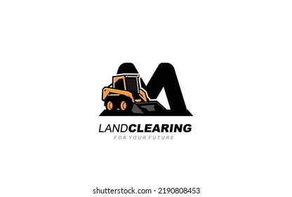 mi logotipo Vector de la camioneta Skid para la empresa de construcción. Ilustración vectorial de la plantilla de equipo pesado para su marca.