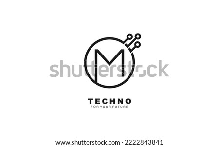 M logo TECHNO for identity. Letter template vector illustration for your brand.