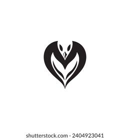 M logo template bird illustration design company vector black
