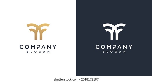 M logo template for business with golden minimalist concept Premium Vector part 6