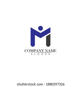 Diseño de ilustración vectorial de la plantilla de logotipo M