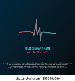 M logo with tone volume shape, red, orange and purple gradient color, Vector.