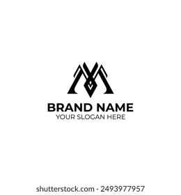 Diseño de Vector de logotipo M. M Única Plantilla Abstractas Monograma Símbolo Creativo Moderno Tipografía Minimalista