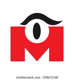 m logo vector. eye logo.