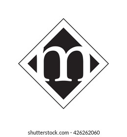 M Logo.. Vector Graphic Business Branding Letter Element Illustration. Cube Negative Space Design. White Background