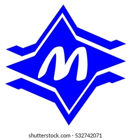 m Logo Vector Graphic Business Branding Letter Element Illustration with blue Background