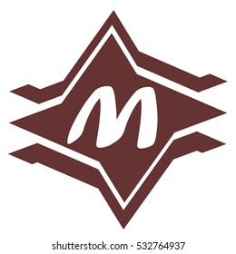 m Logo Vector Graphic Business Branding Letter Element Illustration with dark brown Background