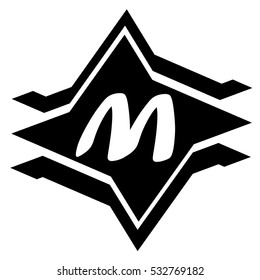 m Logo Vector Graphic Business Branding Letter Element Illustration with black Background