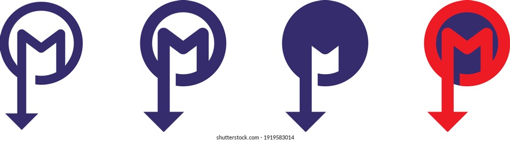 M logo , vector illustration