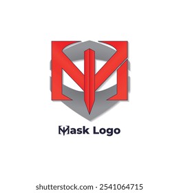 M-Logo, Vektorgrafik des Maskenlogos auf weißem Hintergrund