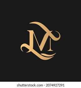 vector de logotipo m, vector de lujo m