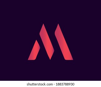 Vector de logotipo M con gradiente de color estándar para negocios y otros fines.