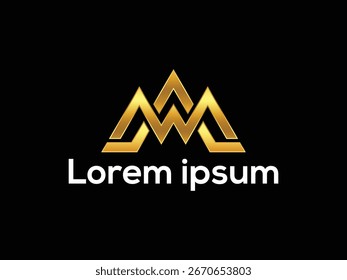 M Logo, W logo design, modelo vetorial de design de logotipo de montagem