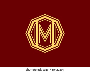 M Logo,M Logo Letter,monogram M.Unique modern creative minimal fashion brand yellow color M initial based letter icon logo.Stylish logotype