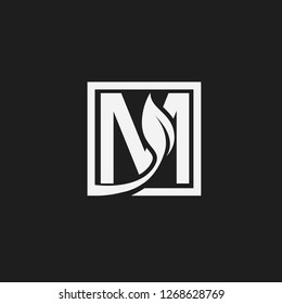 M logotype letters and leaves, modern designs for industry and business, natural logos, medicine, salon, cosmetics, vector logo templates, web, brand logos