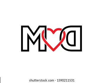 M love D letter logo or symbol template design
