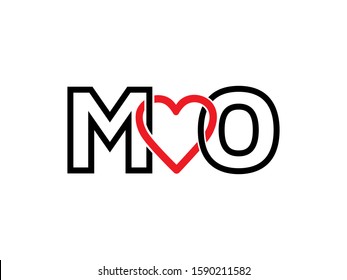 M love O letter logo or symbol template design
