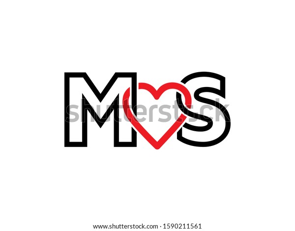 M Love S Letter Logo Symbol Stock Vector Royalty Free