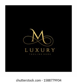 M Luxury Letter Logo Design Vector