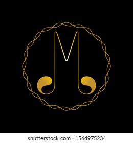 M Luxury Letter Logo template in vector for Restaurant, Royalty, Boutique, Cafe, Hotel, Heraldic, Jewelry, Fashion and other vector illustration. M icon design for fashion and beauty company.