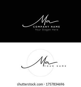  M A MA Initial letter handwriting and signature logo.	
