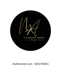  M A MA Initial letter handwriting and signature logo. Beauty vector initial logo .Fashion, boutique, floral and botanical