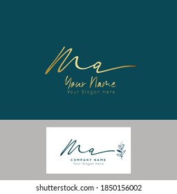  M A MA Initial letter handwriting and signature logo. Beauty vector initial logo .Fashion, boutique, floral and botanical