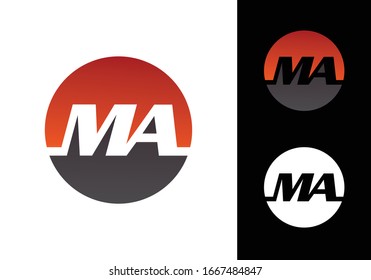M A MA Initial Letter Logo Design Vektorillustration Template, Graphic Alphabet Symbol für Corporate Business Identity