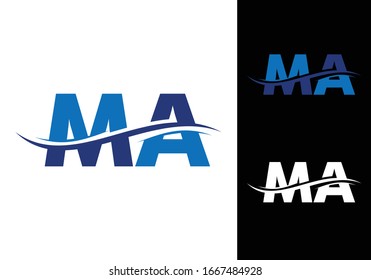 M A MA Initial Letter Logo design vector template, Graphic Alphabet Symbol for Corporate Business Identity