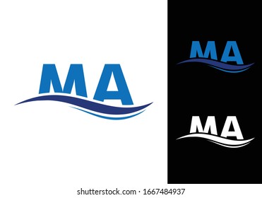 M A MA Initial Letter Logo design vector template, Graphic Alphabet Symbol for Corporate Business Identity
