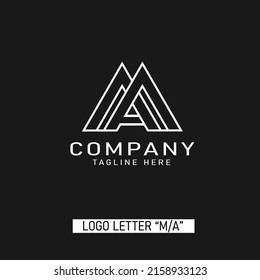 m a ma am initial logo design vector graphic idea creative