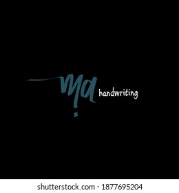 m a ma initial logo handwriting template vector