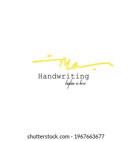 m a ma initial logo handwriting template vector
