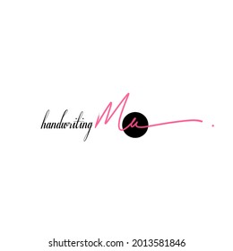 M a Ma initial logo handwriting template vector