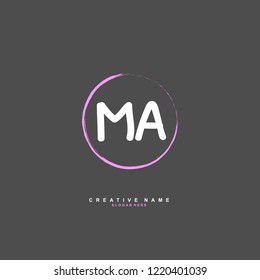 M A MA Initial logo template vector