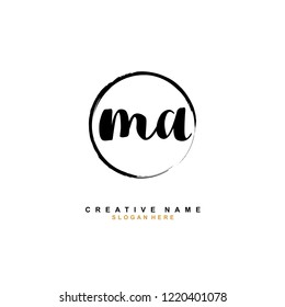 M A MA Initial logo template vector