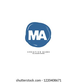 M A MA Initial logo template vector