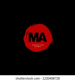 M A MA Initial logo template vector