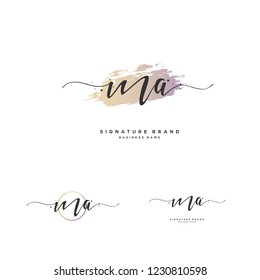 M A MA Initial logo template vector