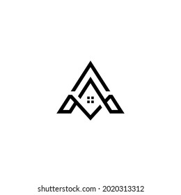 a m am ma initial real estate logo design vector template