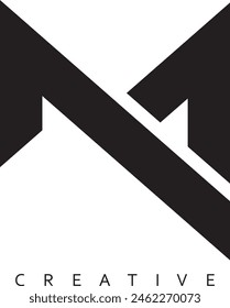 Diseño moderno del logotipo de la letra M o MA