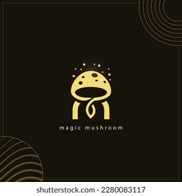 m magischer Pilzpilz m mushroom typo Logo Vorlage in Modern Creative Minimal Vektordesign