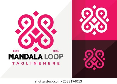 M Mandala Loop Logo Icon Vector Design. Creative simple logos designs illustration