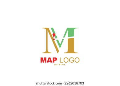 M map Letter logo template for your branding.